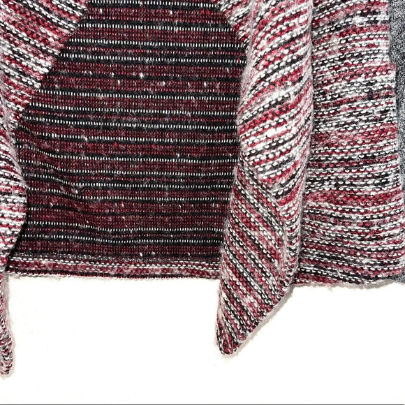 Lucky Brand Red & Gray Marled Knit Open Front Waterfall Cardigan Xsmall Women’s - Picture 7 of 13